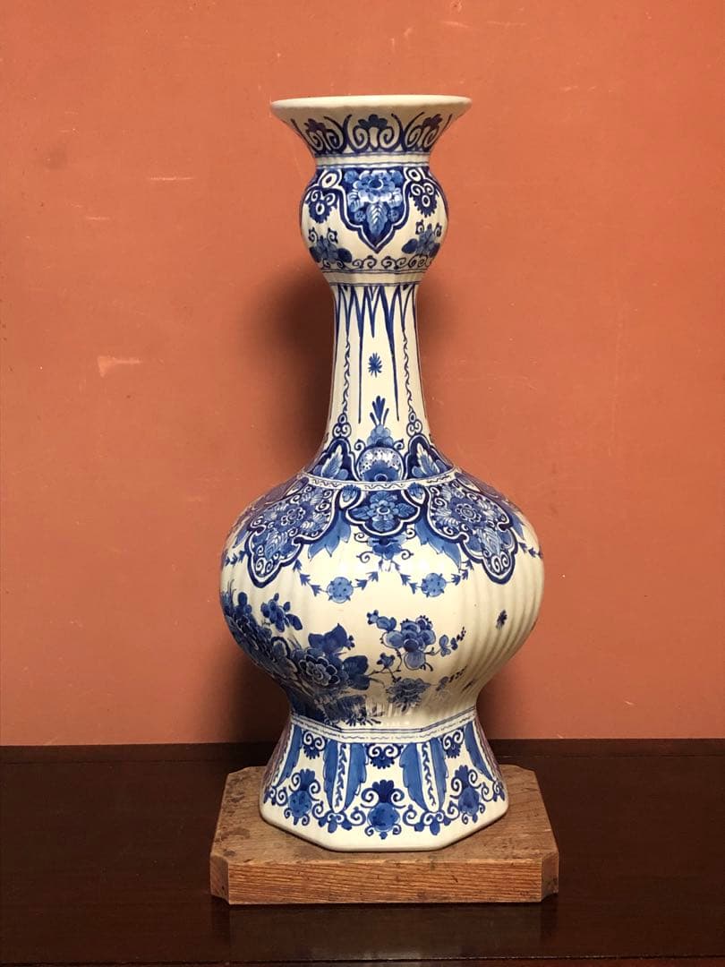 最終価格　存在感抜群の特大時代物デルフト染付花瓶